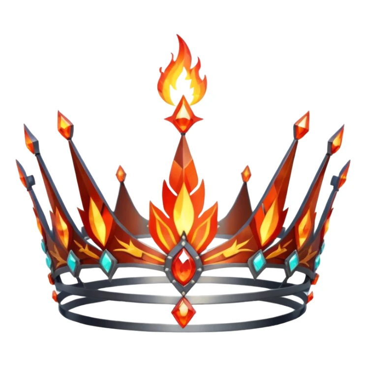 fantasy magic tiara of fire and ash low poly sticker