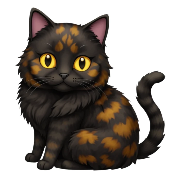 Tourtish black cat with yellow eyes loafing/sitting sticker
