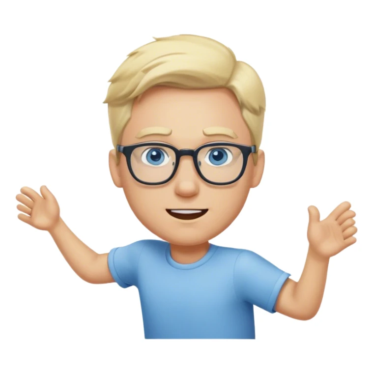 blonde man with glasses blue eyes running someone over  sticker