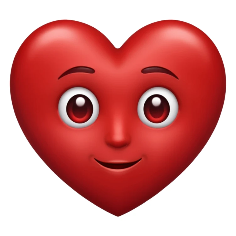 Un cuore grande rosso scuro con sotto faccina innamorata  sticker
