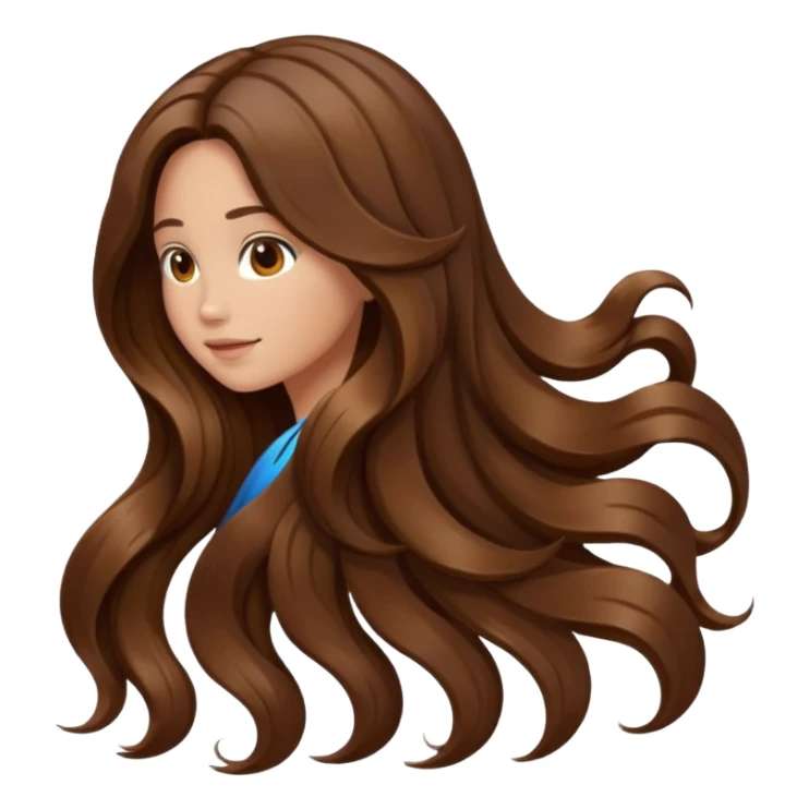 back view of long brown hair sticker