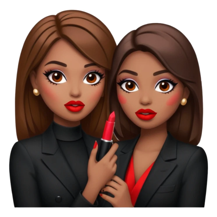Boujy baddie best friends gossiping, trendy heavy makeup sticker