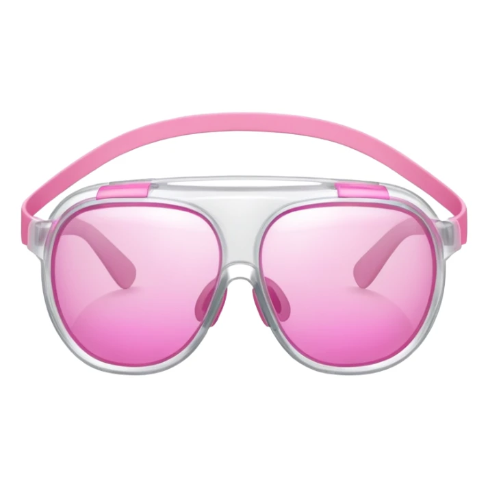 protective glasses with pink lenses and adjustable safety strap, elastic band sticker