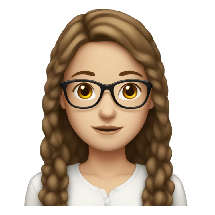 White girl with glasses and brown hair sticker