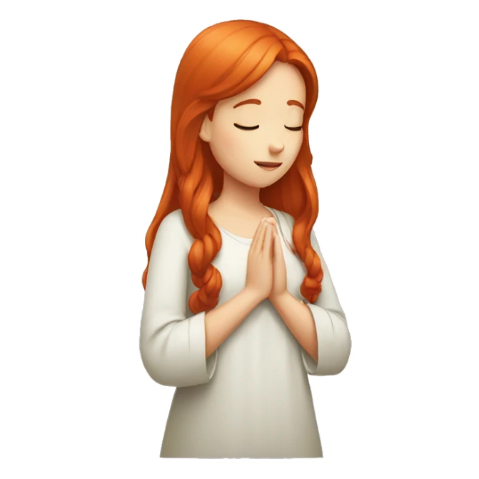 redhead girl praying sticker