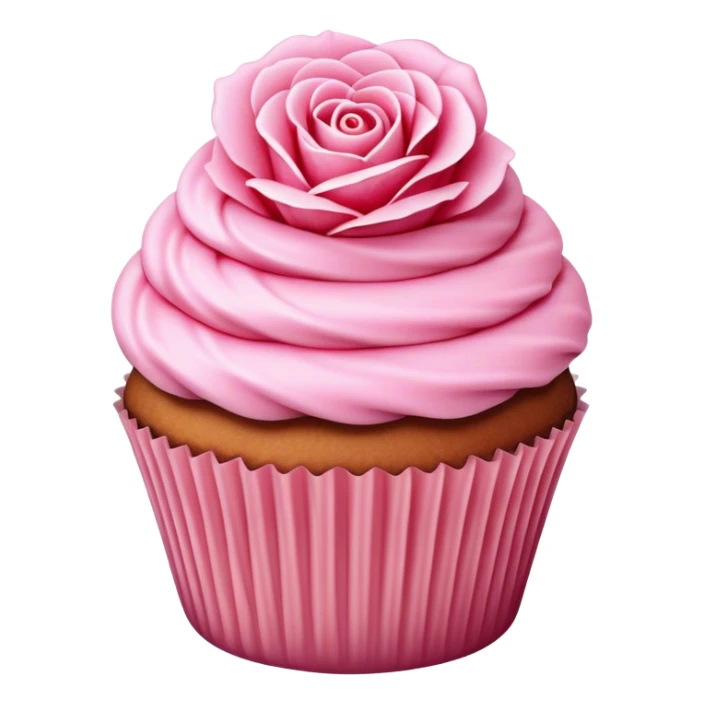 vintage cupcake with pink rose sticker