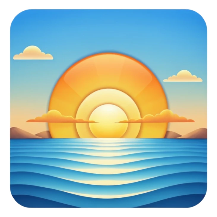 Sunrise in the morning with a clear blue sky sticker