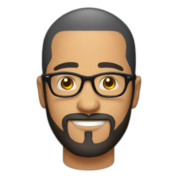 Bald latino 30 somethings with round glasses and beard sticker