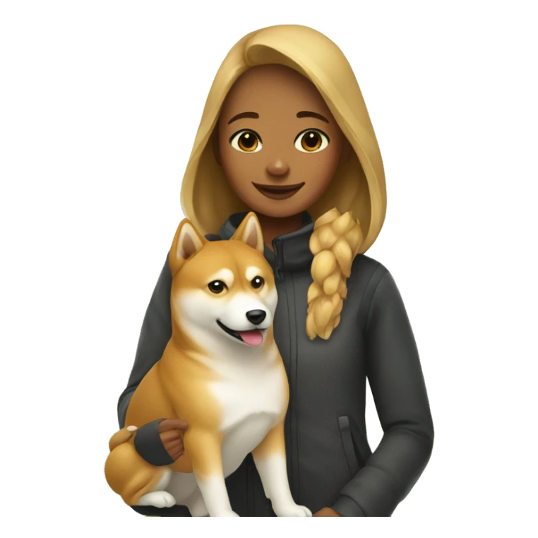 girl with shiba inu outdoors sticker