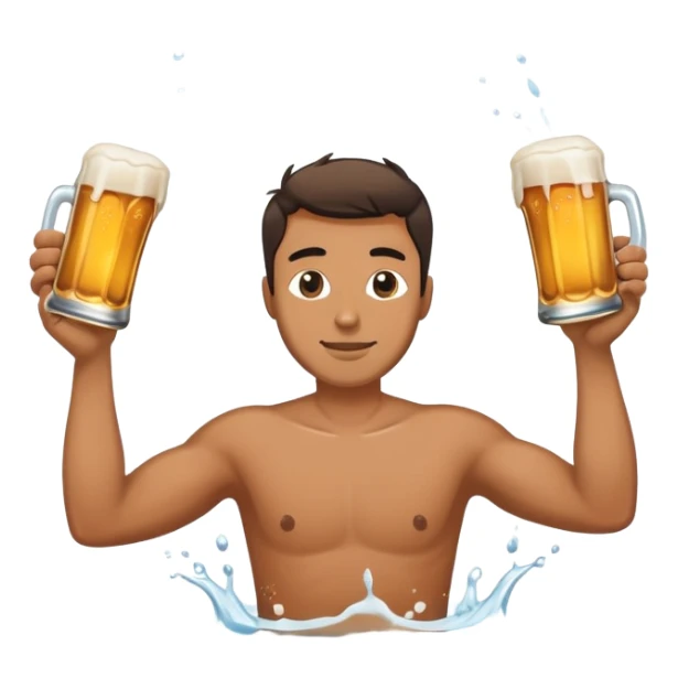 A man of culture—balancing a beer while half-submerged in water sticker