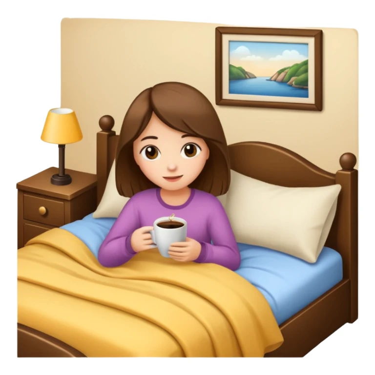 Girl coffee and comfy bed  sticker