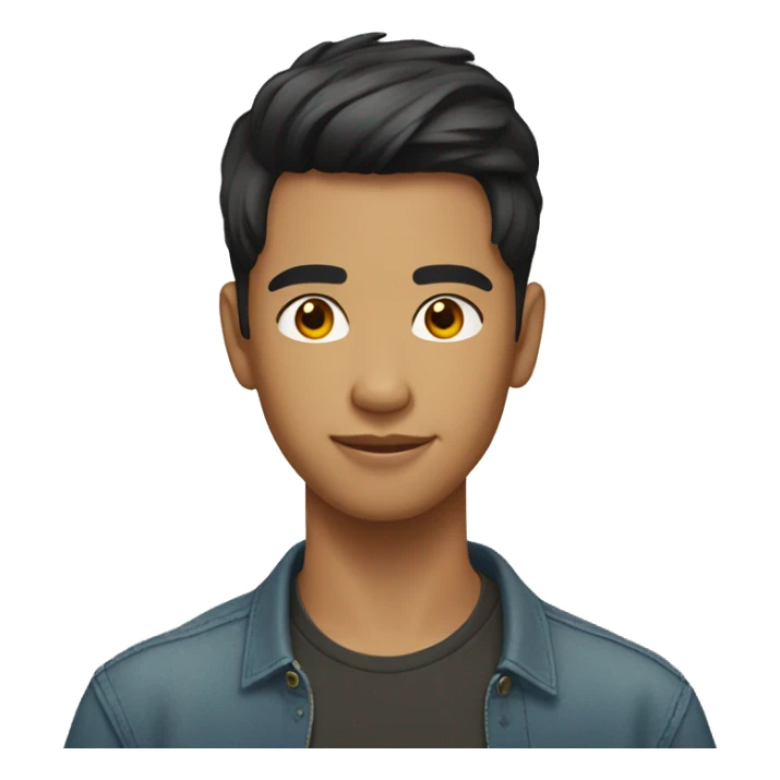 handsome boy middle cut hair filipin sticker