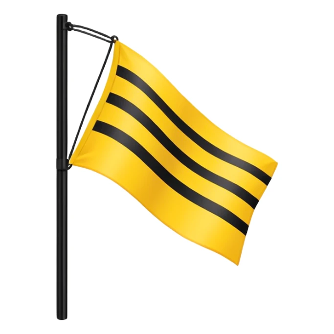 Create 2 yellow lined and 1 black lined flag emoji and put black line between yellow lines sticker