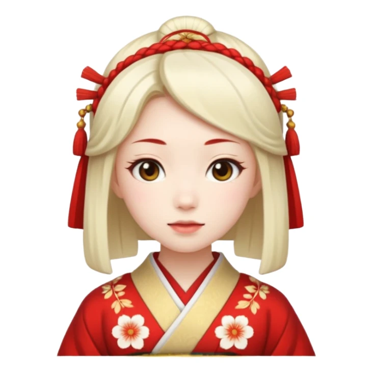 japanese girl in traditional costume sticker