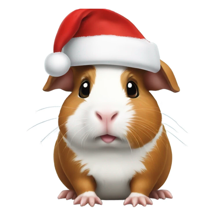 Guinea pig in a Santa hat sticker