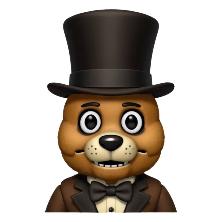 Freddy Fazbear with black and tiny hat from Five Nights At Freddy's Movie sticker