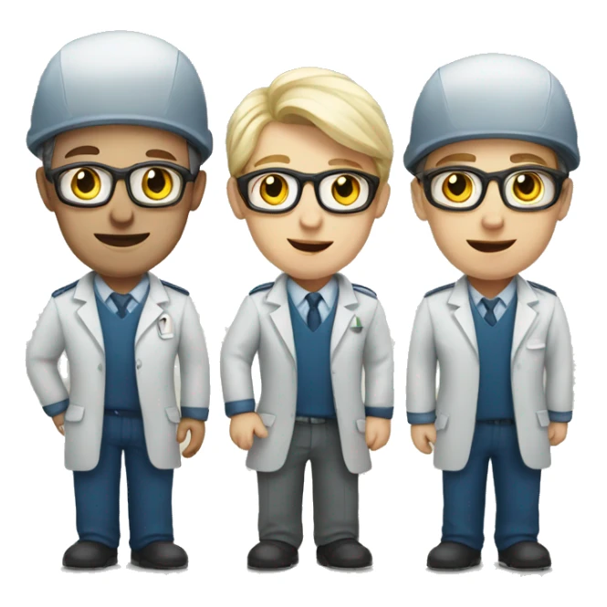 Team of specialists 3 European person sticker