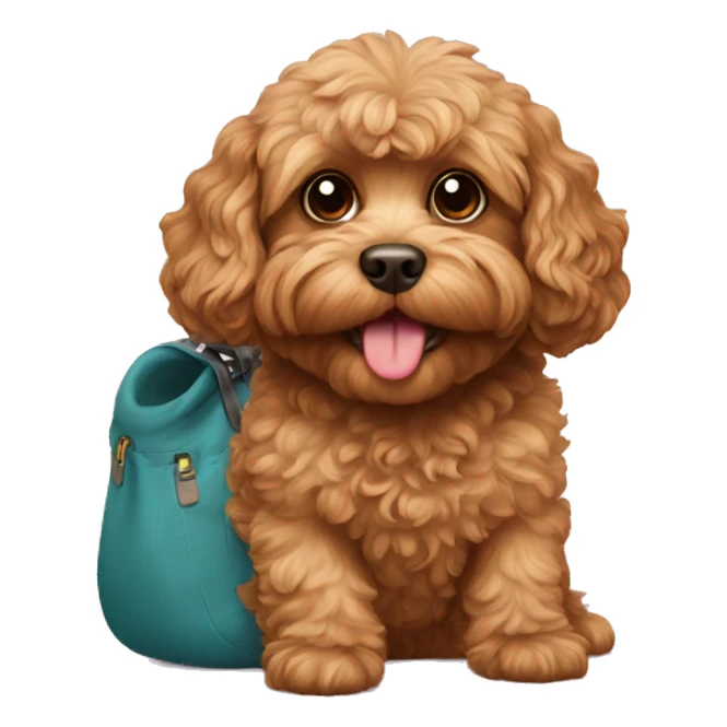 Cavoodle with bag in mouth sticker