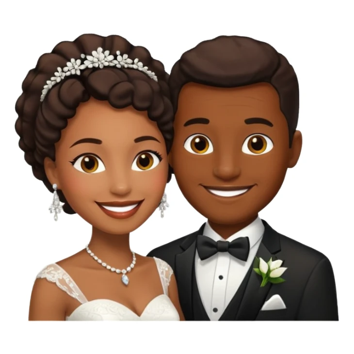 need an image of an african american wedding couple sticker