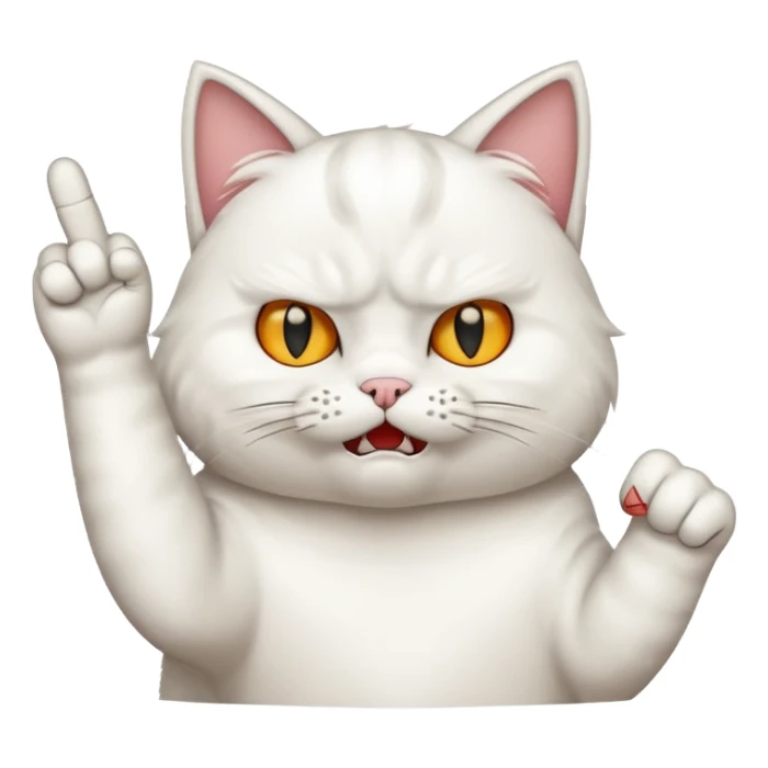 Cat middle finger sticker