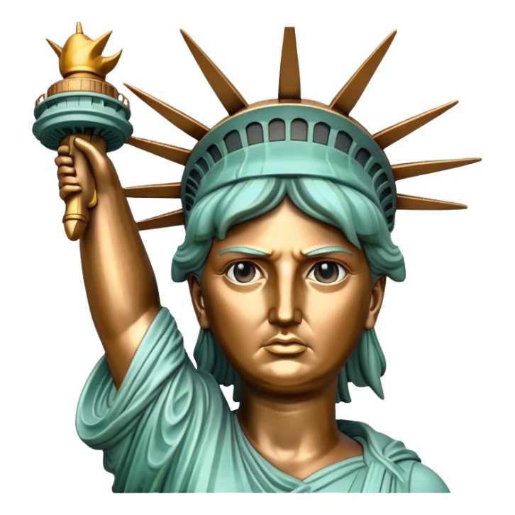 Statue of liberty with Donald Trump face sticker