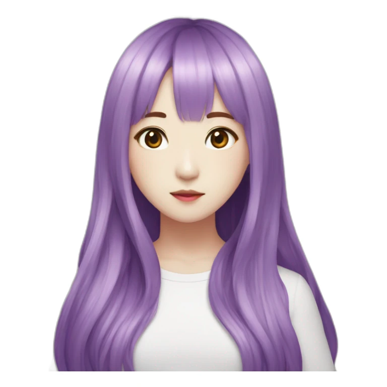 Moonbyul-purple-hair-with-hello-text sticker