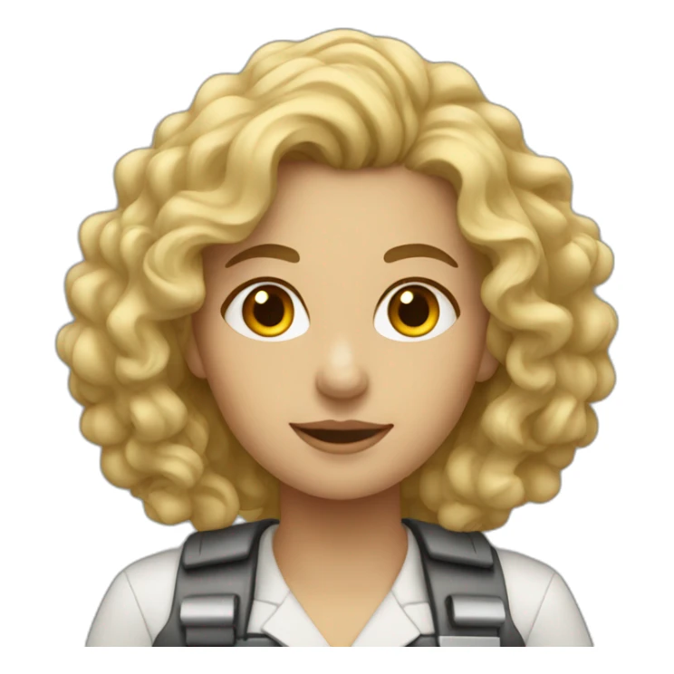 Engineer Woman with Blonde curly hair sticker