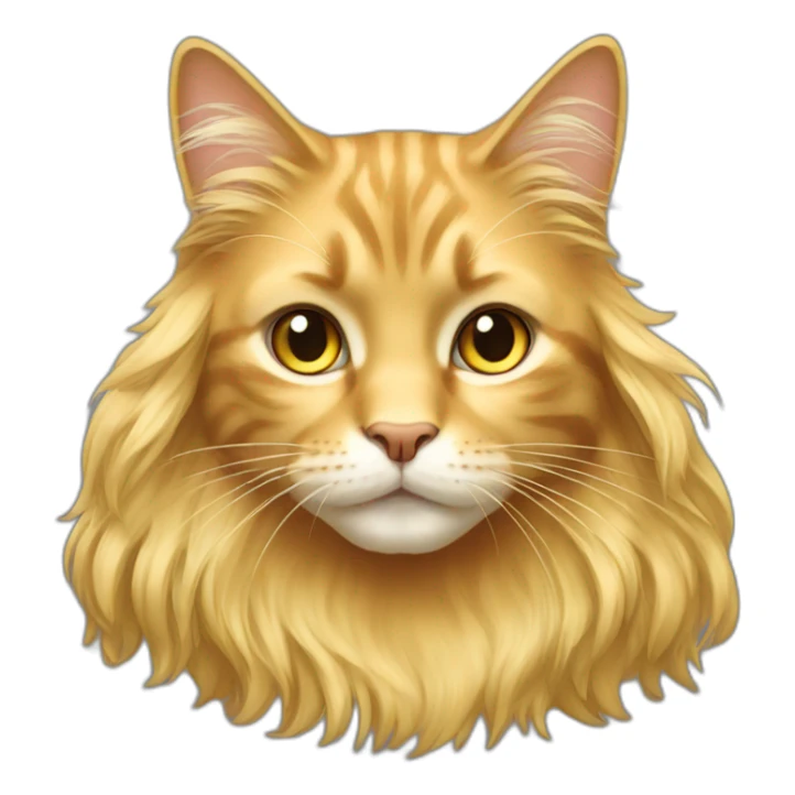 golden long haired female cat sticker