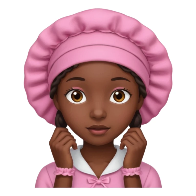 Black girl with pink bonnet teen sticker