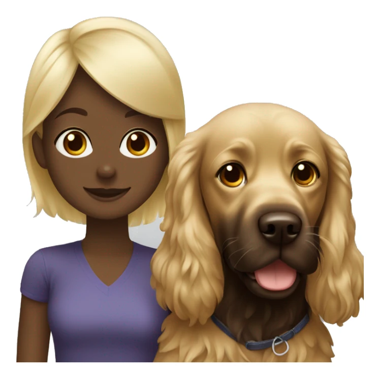 Blonde girl and Boykin spaniel sticker