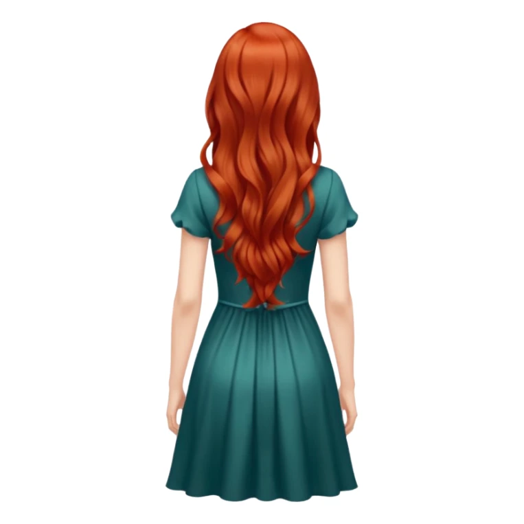 long redhead hair woman back sticker