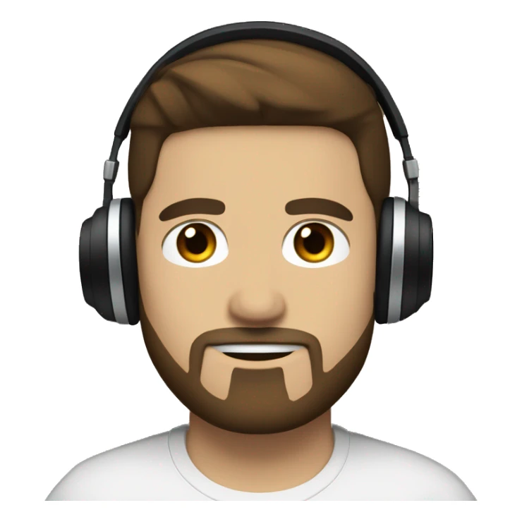 cool guy blue eyes brown hair headphones black goatee sticker