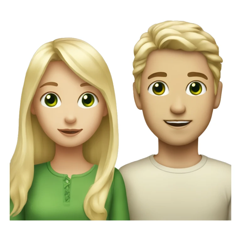 Blonde girl with a blond boy with green eyes  sticker