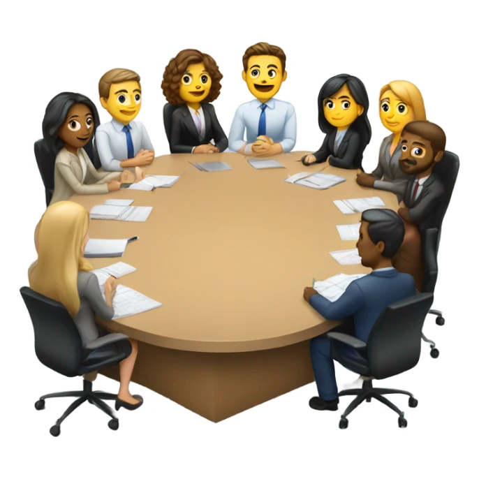 men and women work meeting at a table sticker