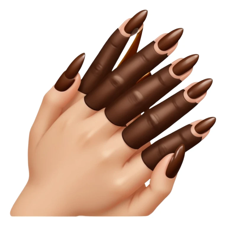 💅🏼 comme cet émoji, mais les ongles et le vernis en marron sticker