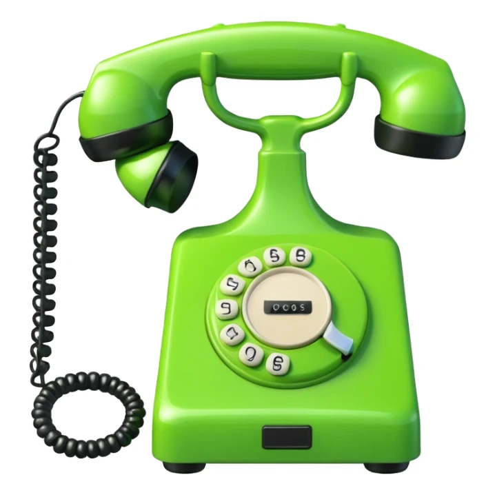 telephone emoji, classic handset, bright green sticker
