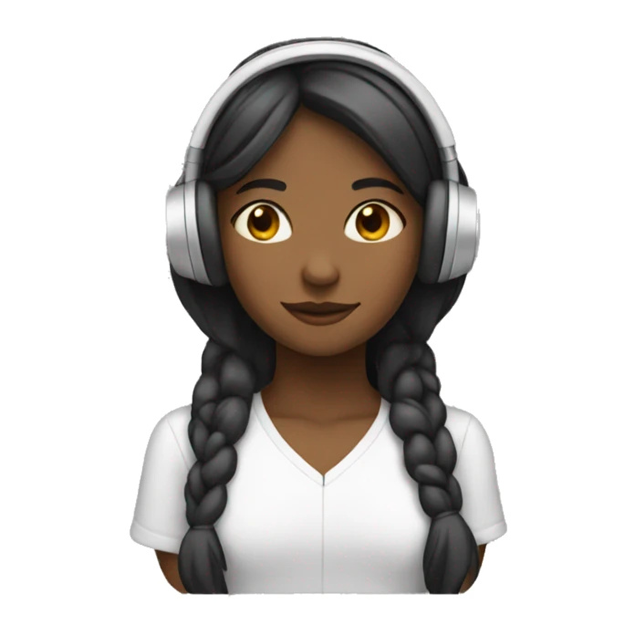 Girl with headphones peaceful sticker