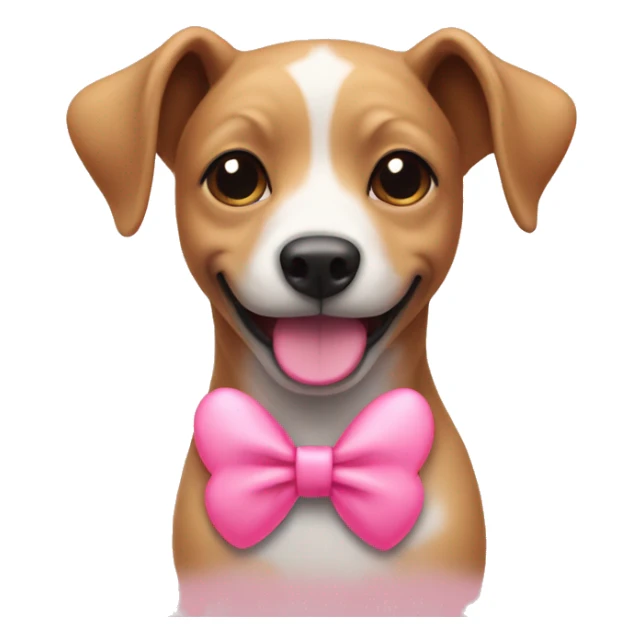 Smiley face with heart eyes wearing a pink bow sticker