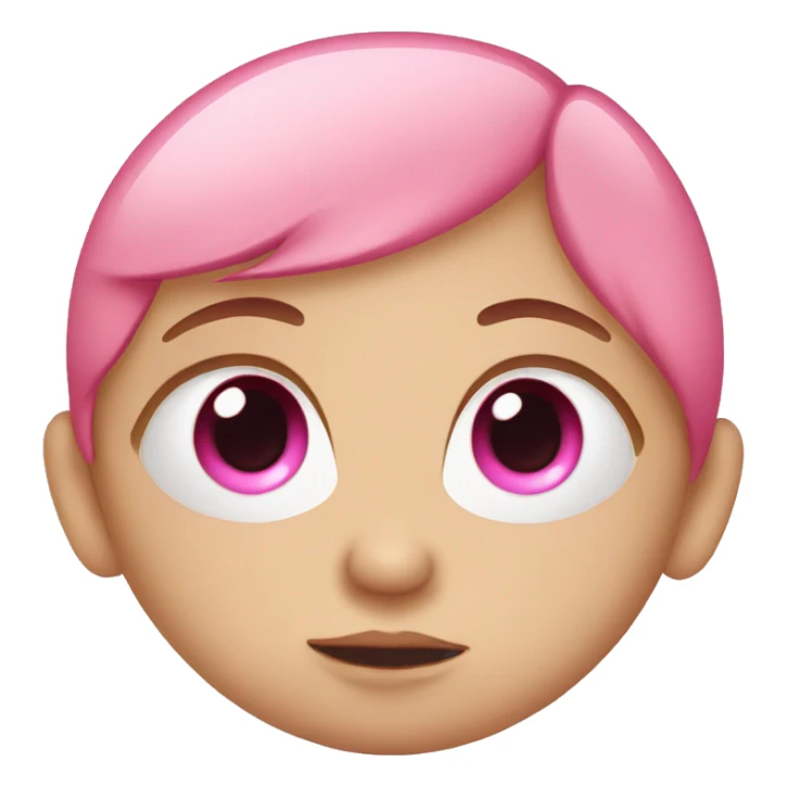 Baby with pink eye sticker