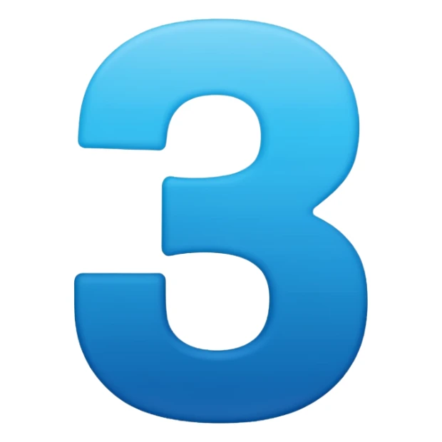 number 8 in blight blue to ocean blue gradient in comic sans - no background - PNG file sticker