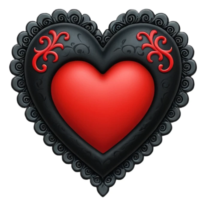 goth heart with black and red accents sticker