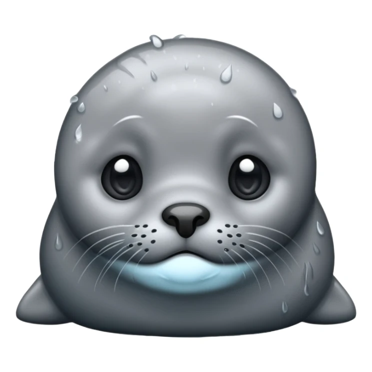 Sad seal in the rain sticker