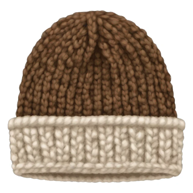 Brown knitted wool cap piece of clothing sticker