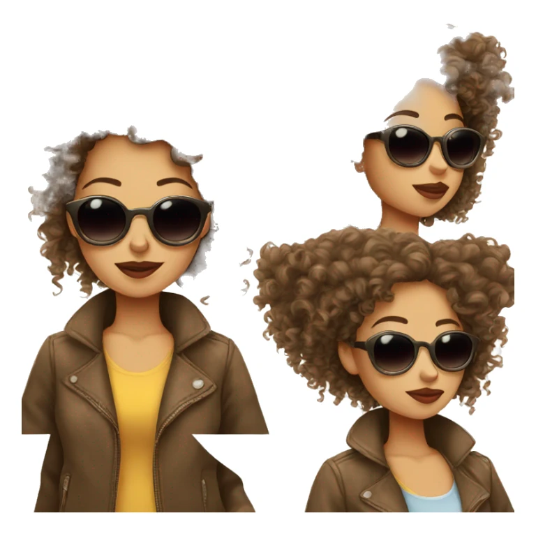 Stylish curly girl wearing sunglasses sticker