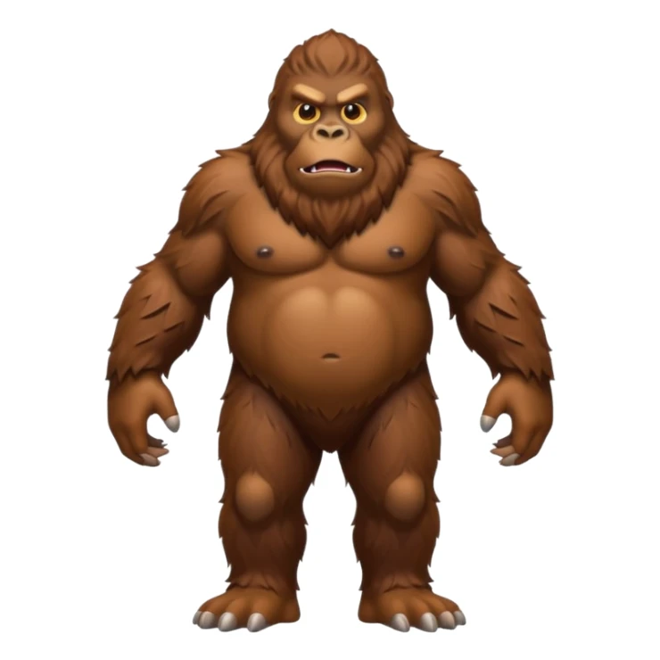 Create a scary full bodied emoji of Bigfoot sticker