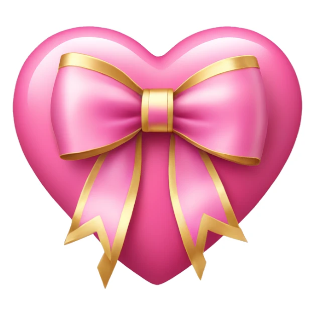 cute pink heart with fancy gold bow sticker