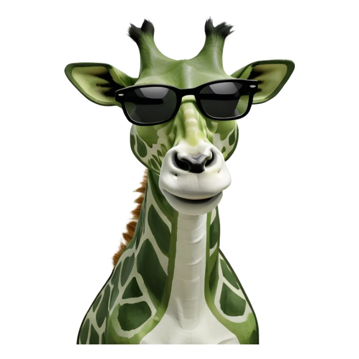 Girafe avec des lunette de soleil qui tire la langue  sticker