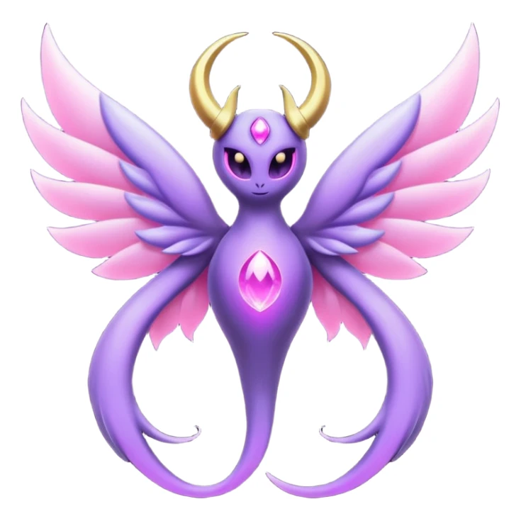 Pokemon legendary purple and pink lunala sticker