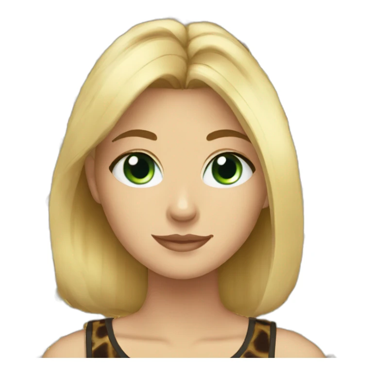 Blonde with short hair blue green eyes and a dark tortoise shell cat sticker