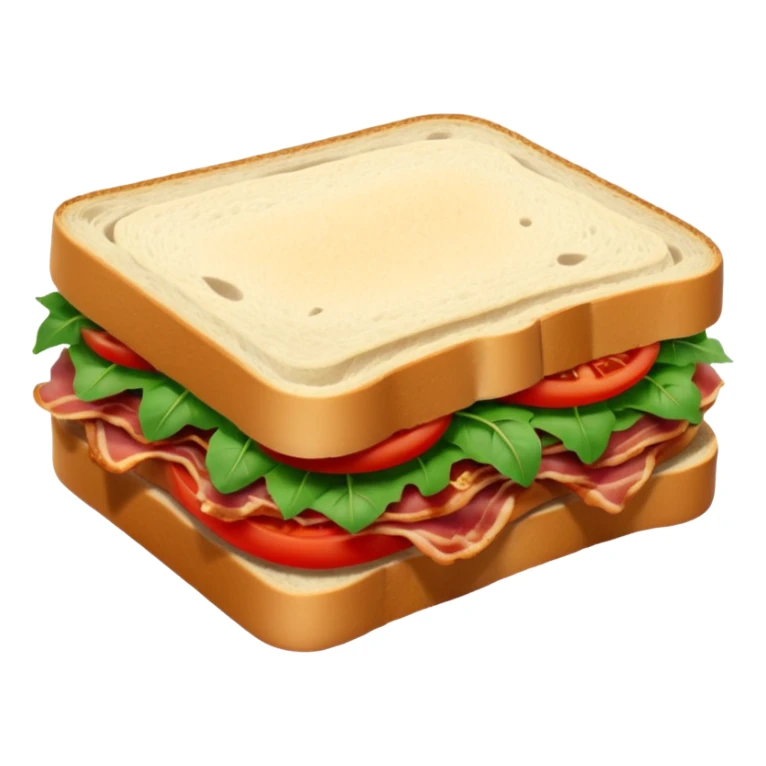 Sourdough bread sandwich with arugula and bacon and tomato slices inside sticker